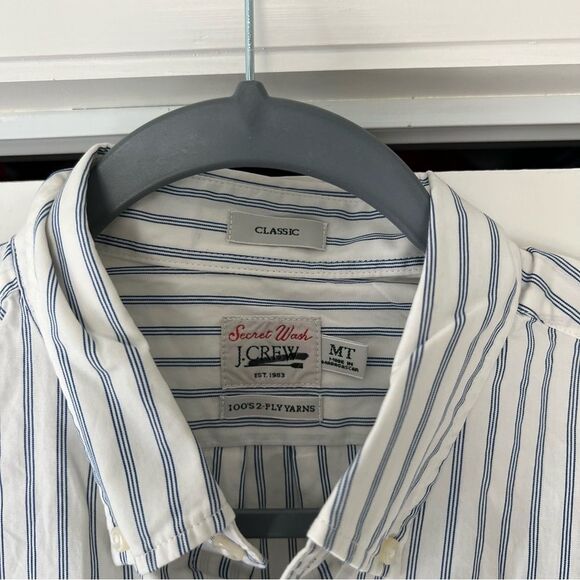 NEW J. Crew Men's Tall Secret Wash Cotton Poplin Button Down Shirt - Picture 4 of 5